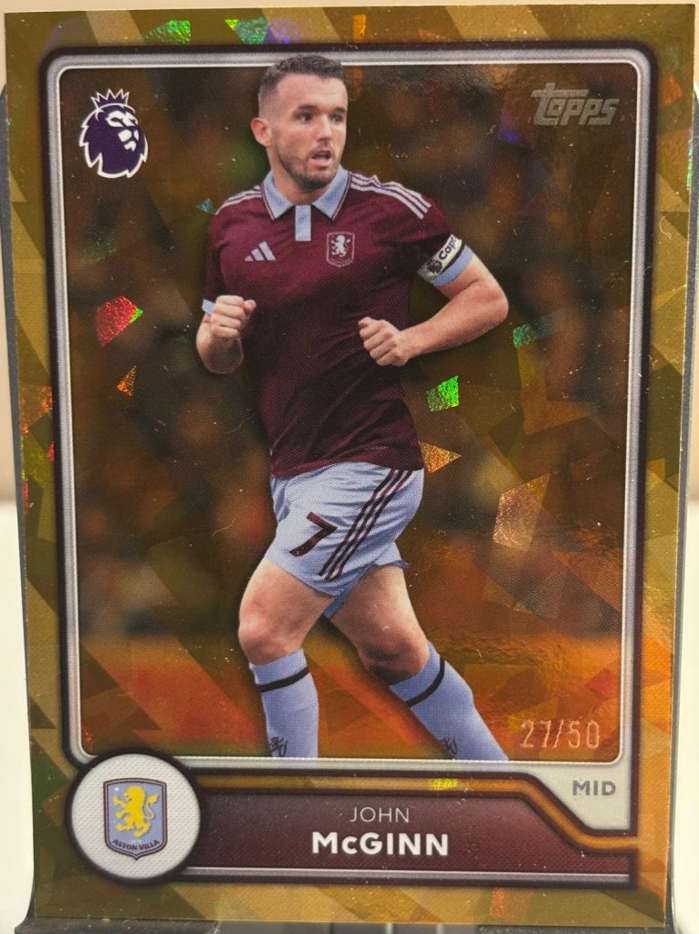 John Mcginn Gold Mini-Diamond Foil /50 card, Topps Flagship Premier League 2026/27, number 43