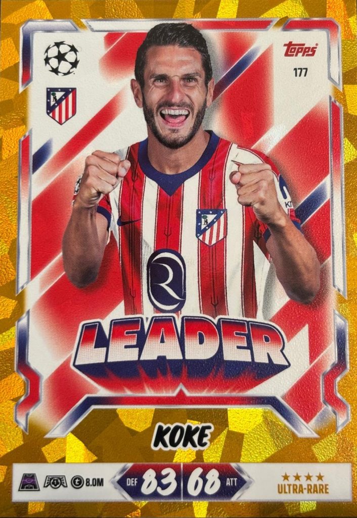 Koke Ultra Rare card, Topps Match Attax UEFA Club Competitions 2026/27, number LD-177