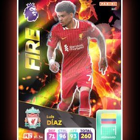 Panini Premier League Adrenalyn XL 2025 Luis Diaz FIRE